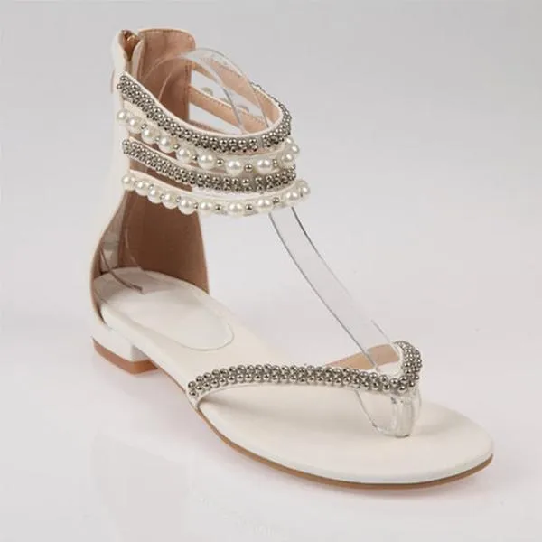 Behemian Summer Ankle Straps Fashion New Beaded Sandals Women's Shoes