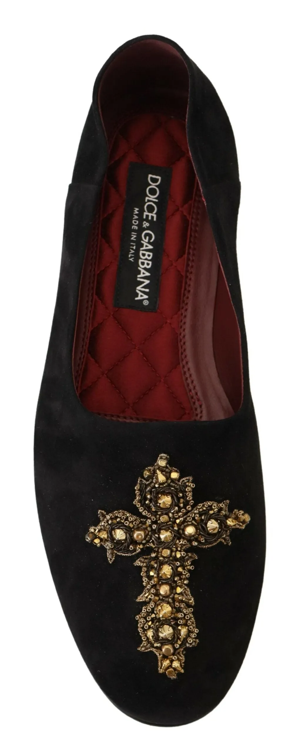 Black Gold Crystal Sequined Loafers