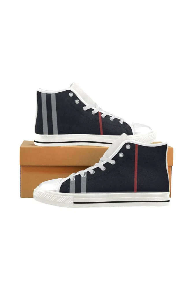 Bold Stripes Men’s Classic High Top Canvas Shoes (Model 017)