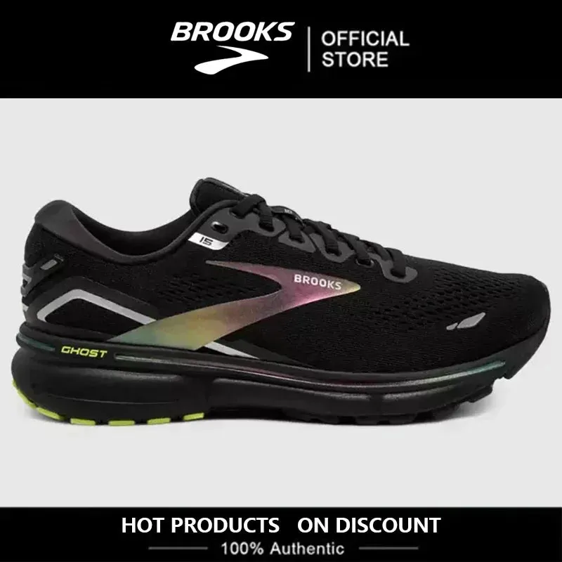 BROOKS Ghost15 Men Running Shoes Lightweight Shock Absorbing Anti-Slip Sneakers Cushioned Soft Sole Long Distance Running Shoes