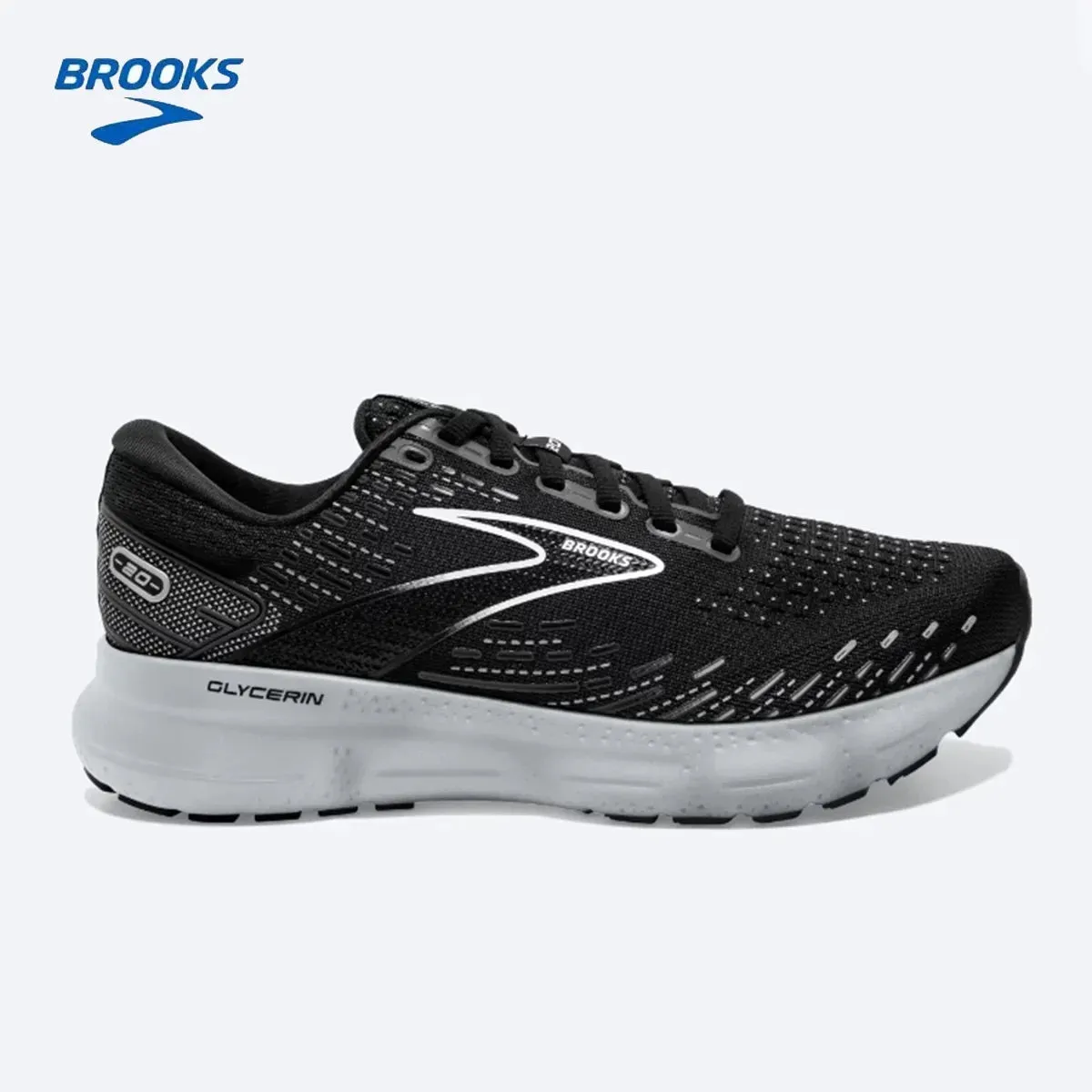 BROOKS Glycerin 20 Running Shoes Light Blue Peacoat Nightlife Men Women Long-Distance Road Sport Training Casual Sneakers