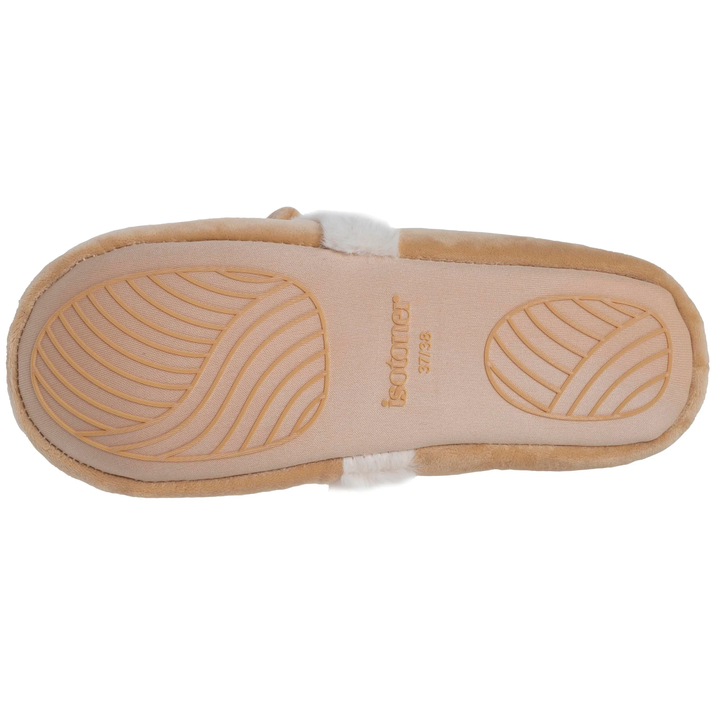 Chausson slippers Femme 3D microvelours Beige