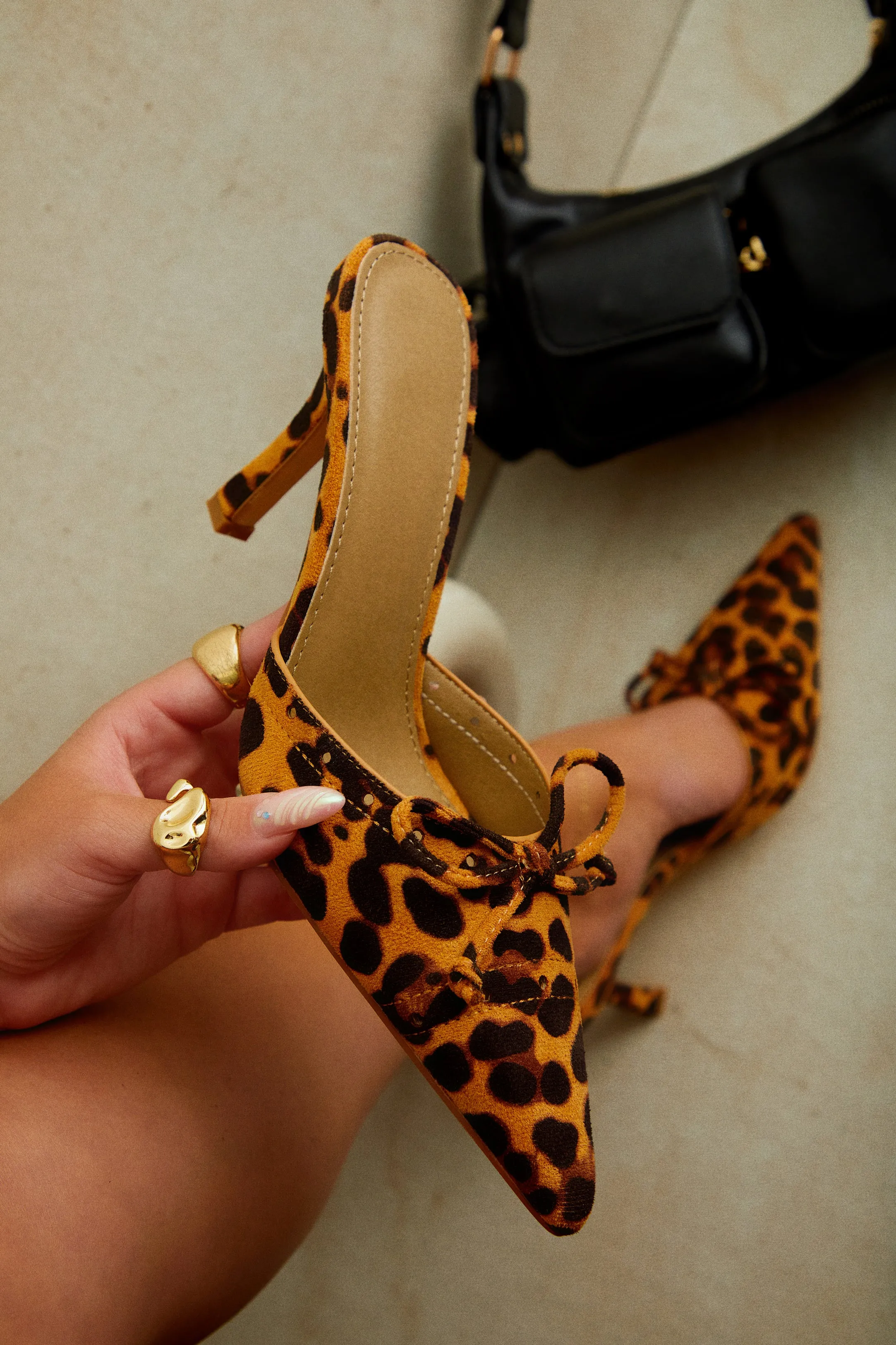 Coraima Mule Heel Pumps - Leopard