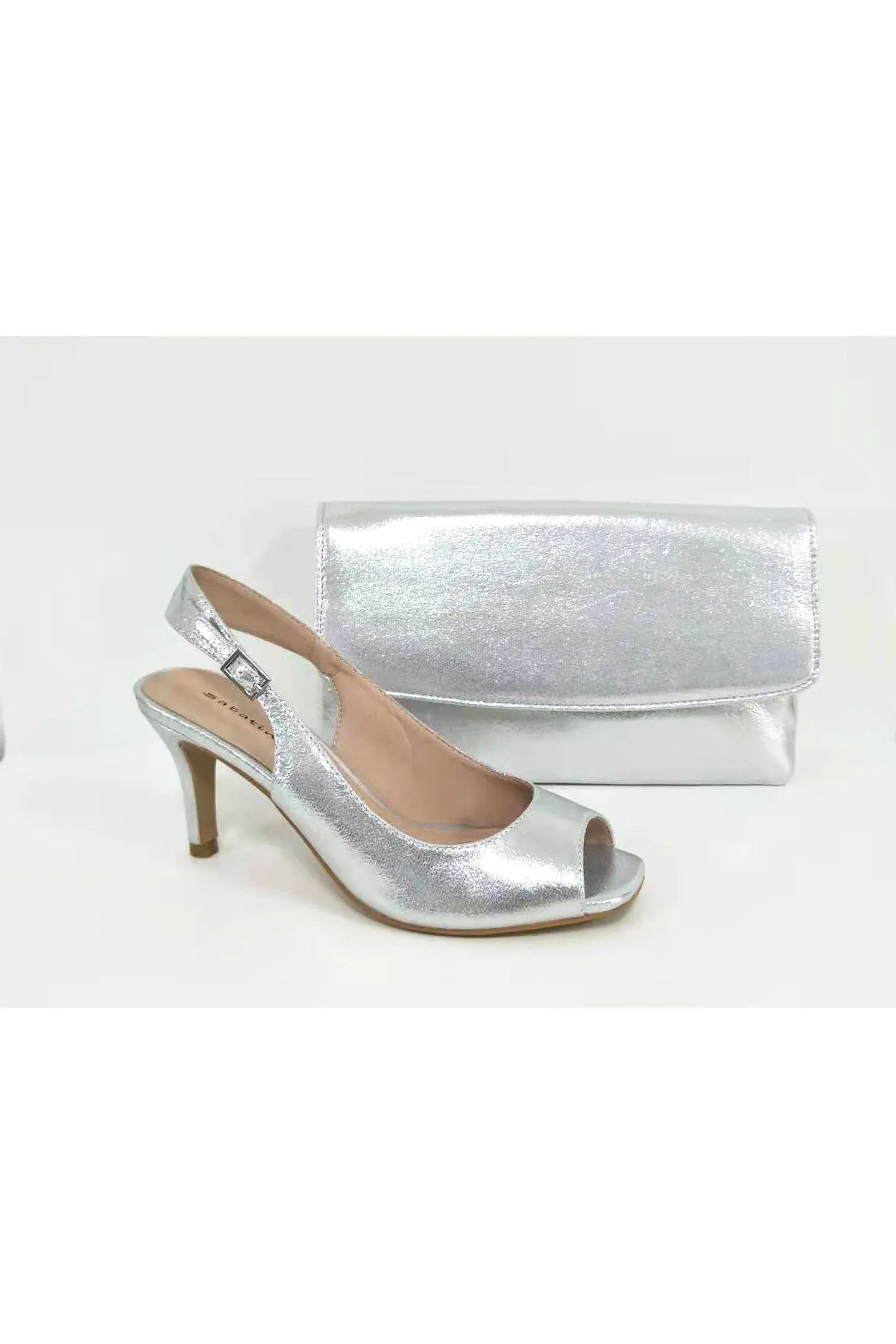 Glitz Shoes Mercy Peep Toe Sling Back Court Shoes