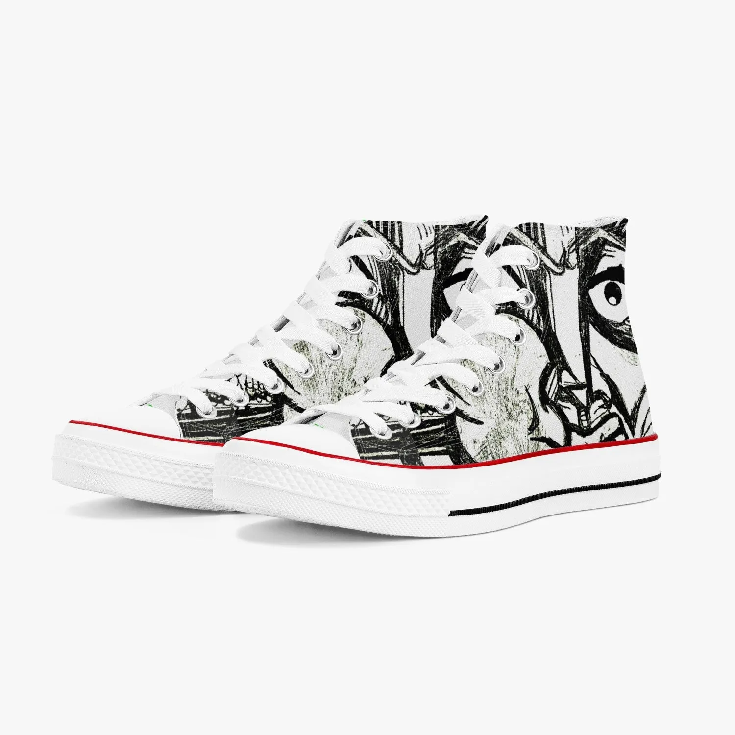 High-Top Canvas Shoes - Black Eyes