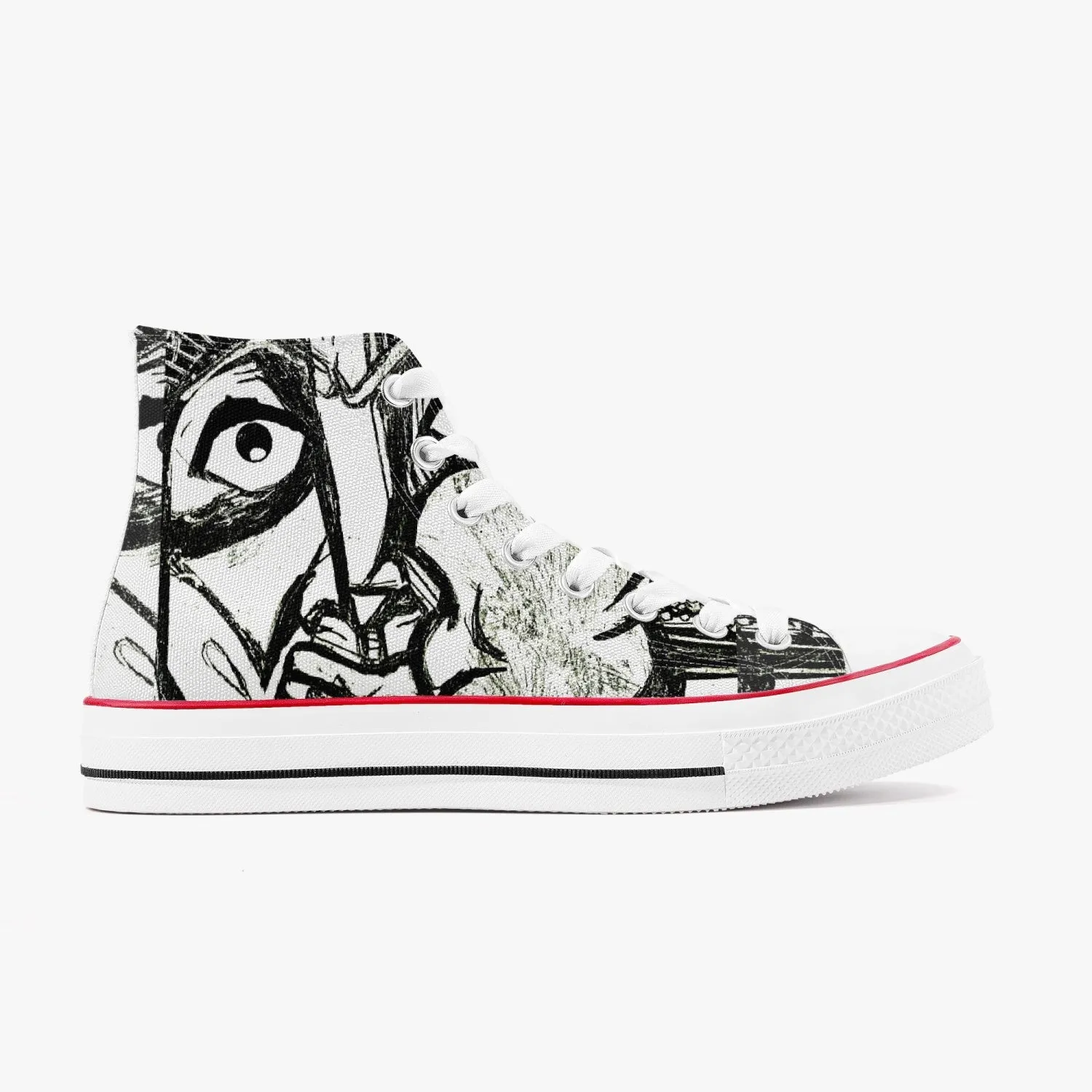 High-Top Canvas Shoes - Black Eyes