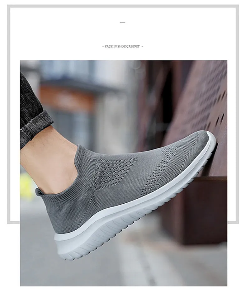 Hnzxzm Men's Casual Sneakers Knitting Mesh Comfortable Socks Walking Shoes Comfortable Men's Casual Shoes Light Sneakers Men Shoes