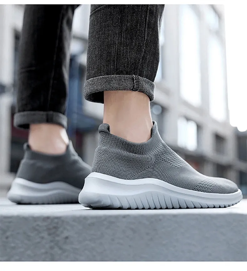 Hnzxzm Men's Casual Sneakers Knitting Mesh Comfortable Socks Walking Shoes Comfortable Men's Casual Shoes Light Sneakers Men Shoes