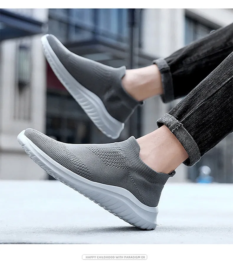 Hnzxzm Men's Casual Sneakers Knitting Mesh Comfortable Socks Walking Shoes Comfortable Men's Casual Shoes Light Sneakers Men Shoes