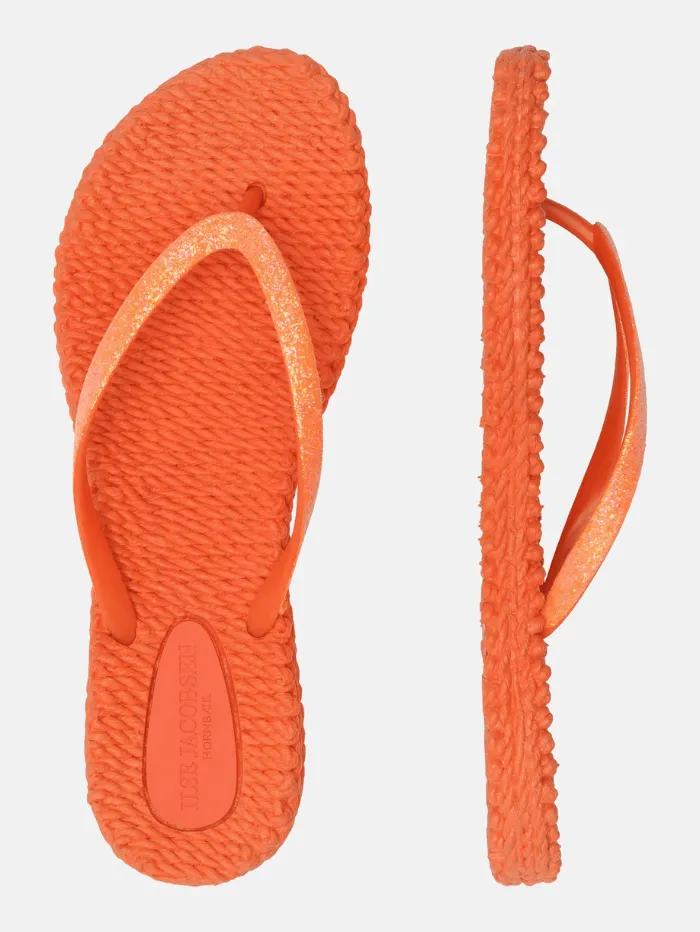 Ilse Jacobsen Flip Flops With Glitter In Hot Orange CHEERFUL01 Col 349