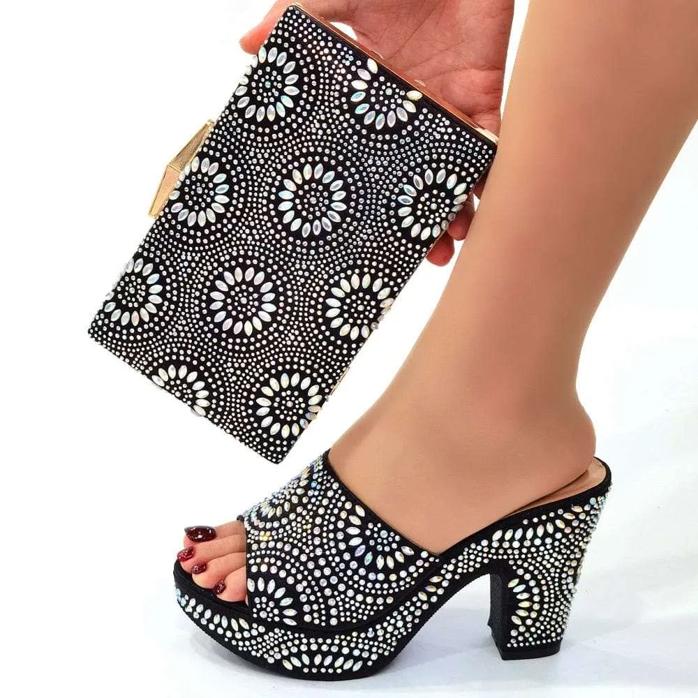 Italian Fashion Shoes with Matching Bag Set for Women