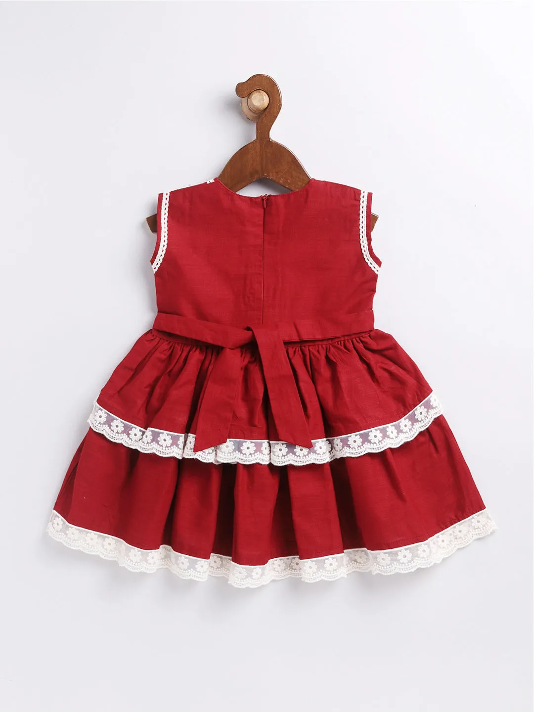 Jashvi Girls' Maroon Dress