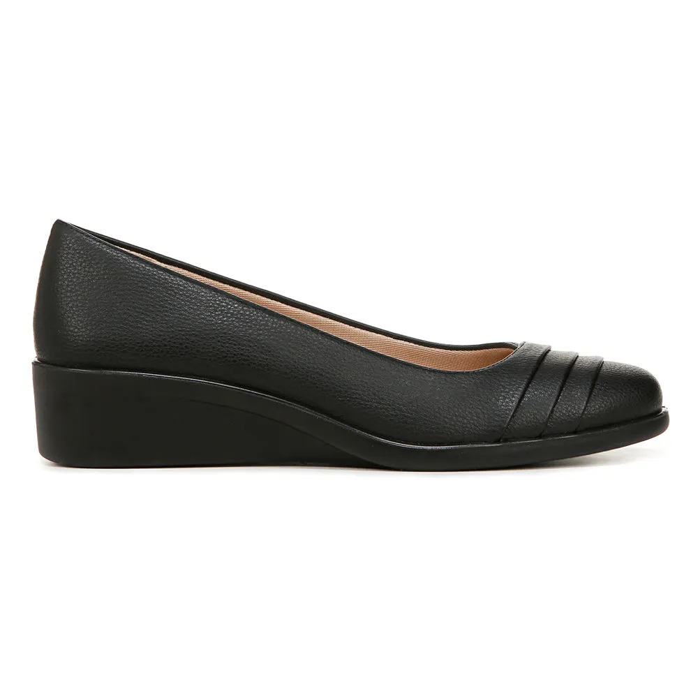 Jenna Round Toe Slip On Wedge Pumps