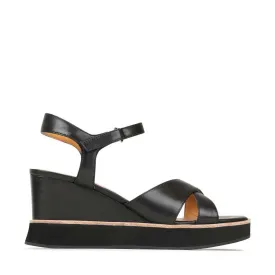 JUN LEATHER WEDGE SANDALS