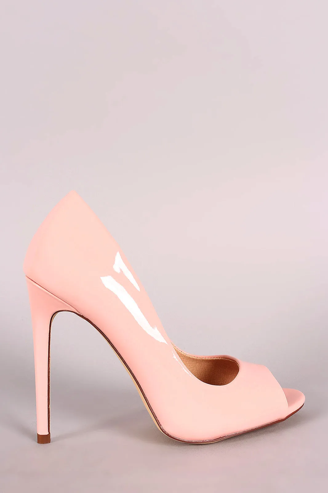 Liliana Glossy Peep Toe Stiletto Pump