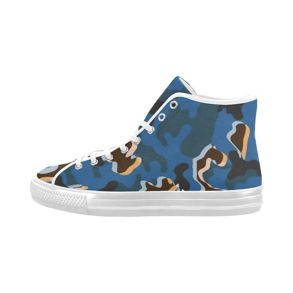 Men-big-size's Abstract Camouflage Print Canvas High Top Shoes