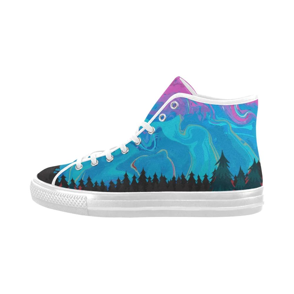 Men's Flying Santa Big Size Canvas High Top Shoes