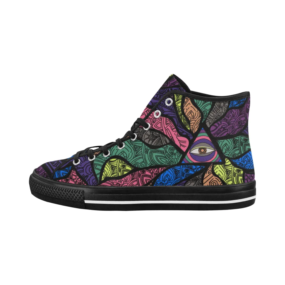 Men's Third Eye Psychedelic Print Canvas High Top Shoes