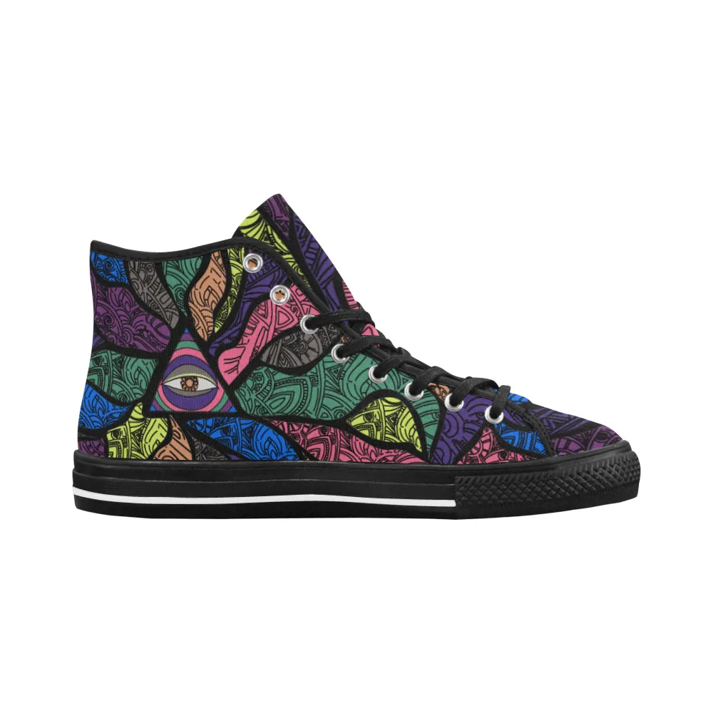 Men's Third Eye Psychedelic Print Canvas High Top Shoes