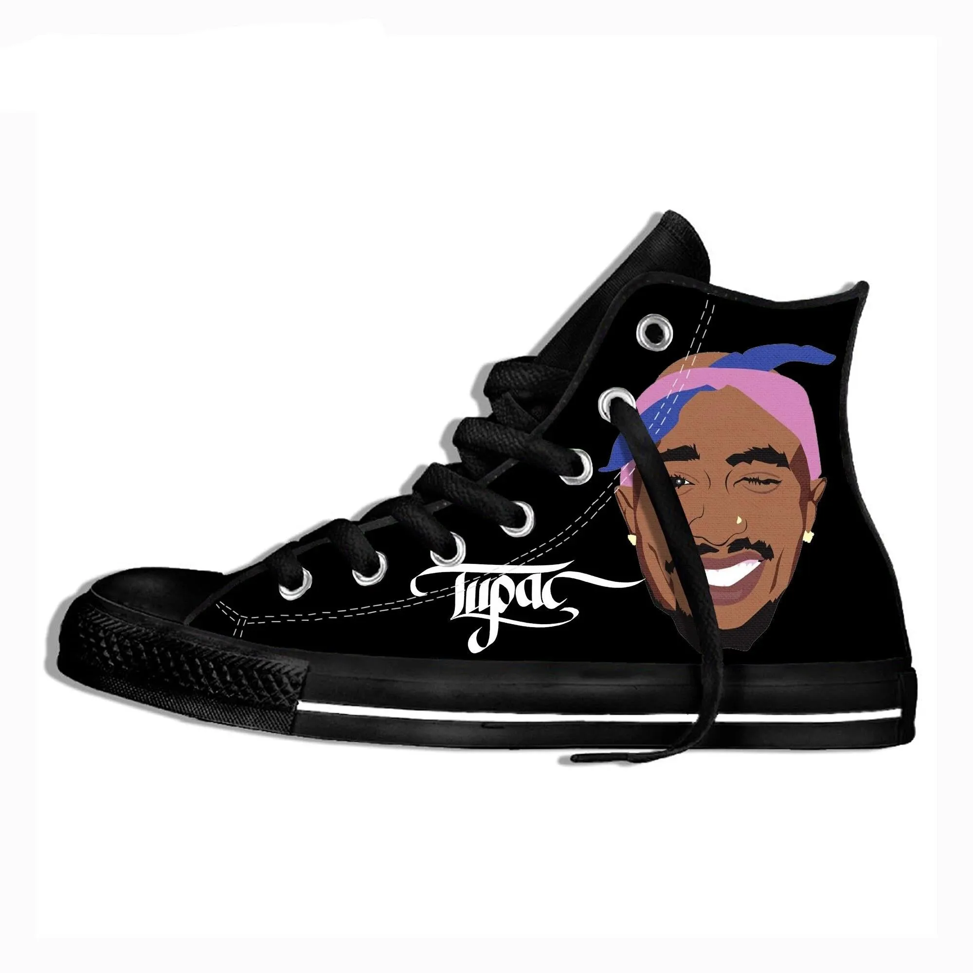 Men's Tupac Shakur R.I.P Custom Casual 3D Print Leisure Canvas Shoes