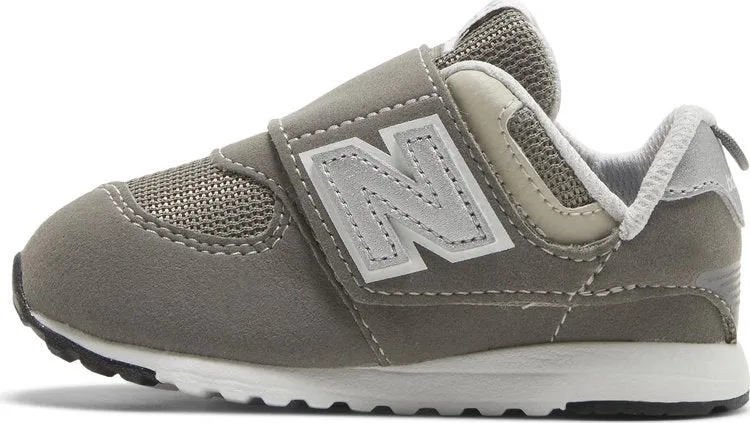 New Balance 574 New-B Hook & Loop Toddler Wide 'Rain Cloud Silver Metallic' Sneakers, Silver