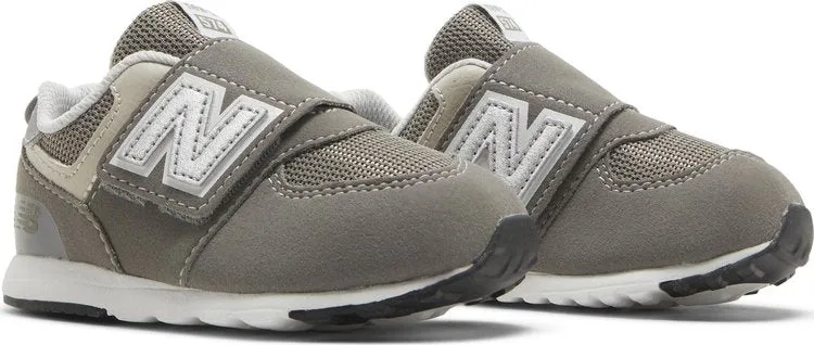 New Balance 574 New-B Hook & Loop Toddler Wide 'Rain Cloud Silver Metallic' Sneakers, Silver