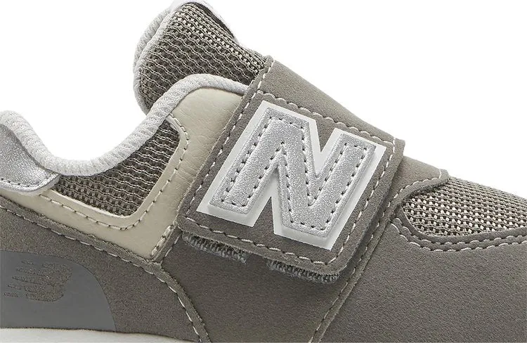 New Balance 574 New-B Hook & Loop Toddler Wide 'Rain Cloud Silver Metallic' Sneakers, Silver