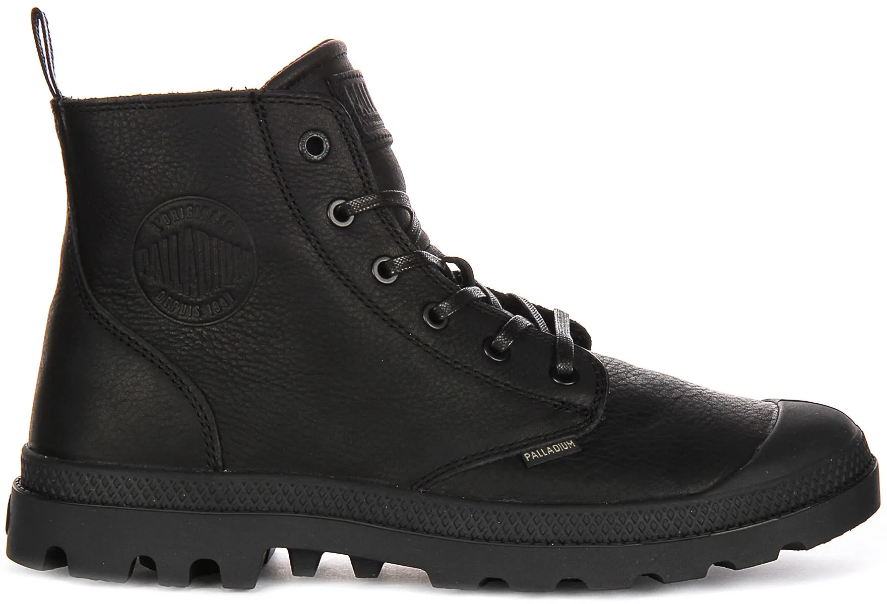 Palladium Pampa Hi Zip Leather In Black