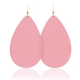 Peony Teardrop Leather Earrings