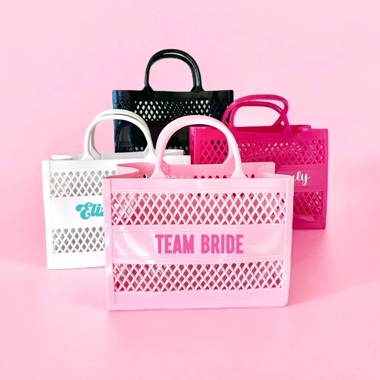 Personalized Fushia Jelly Beach Bag