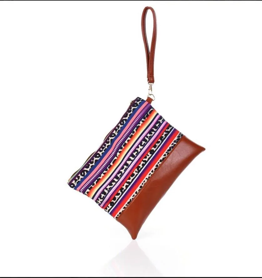 Serape performance poly canvas clutch