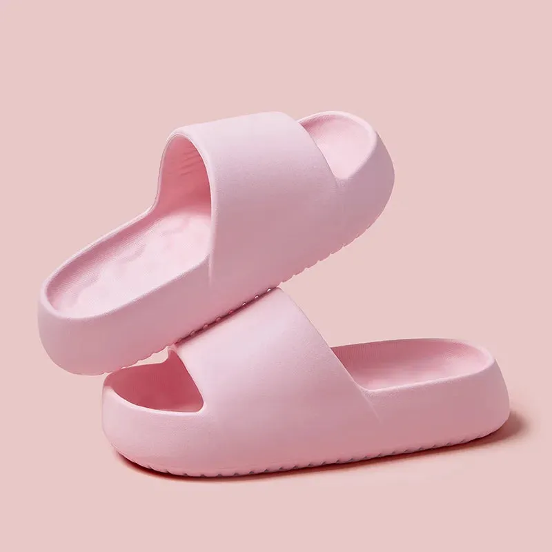 Sohiwoo Eva Soft Sole Chunky Platform Slippers Women 2024 Summer Thick Sole Cloud Slides Beach Sandals Woman Non-Slip Outdoor Flip Flops