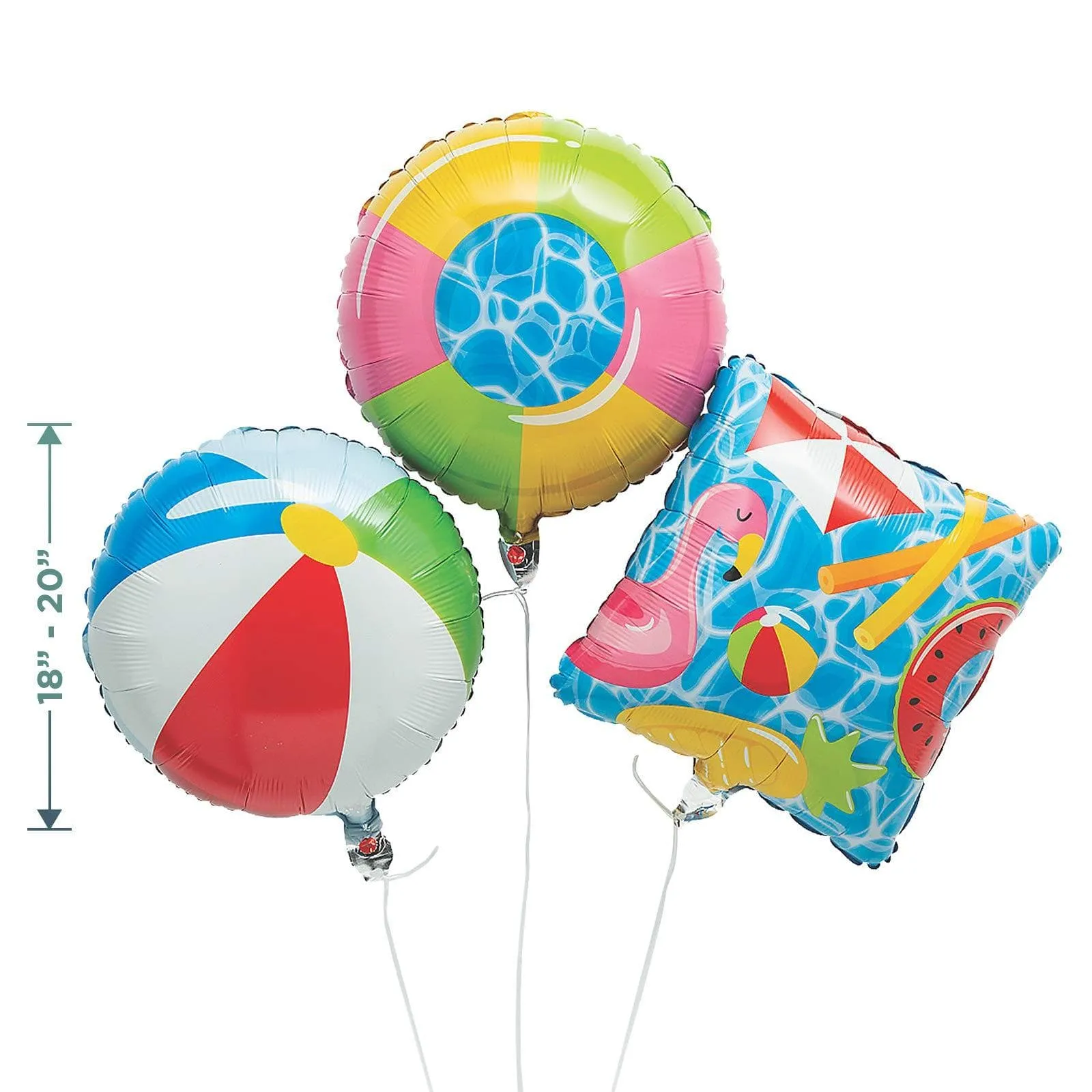 Summer Pool Party Decorations - Beach Ball Party Garland and Mylar Balloons Set