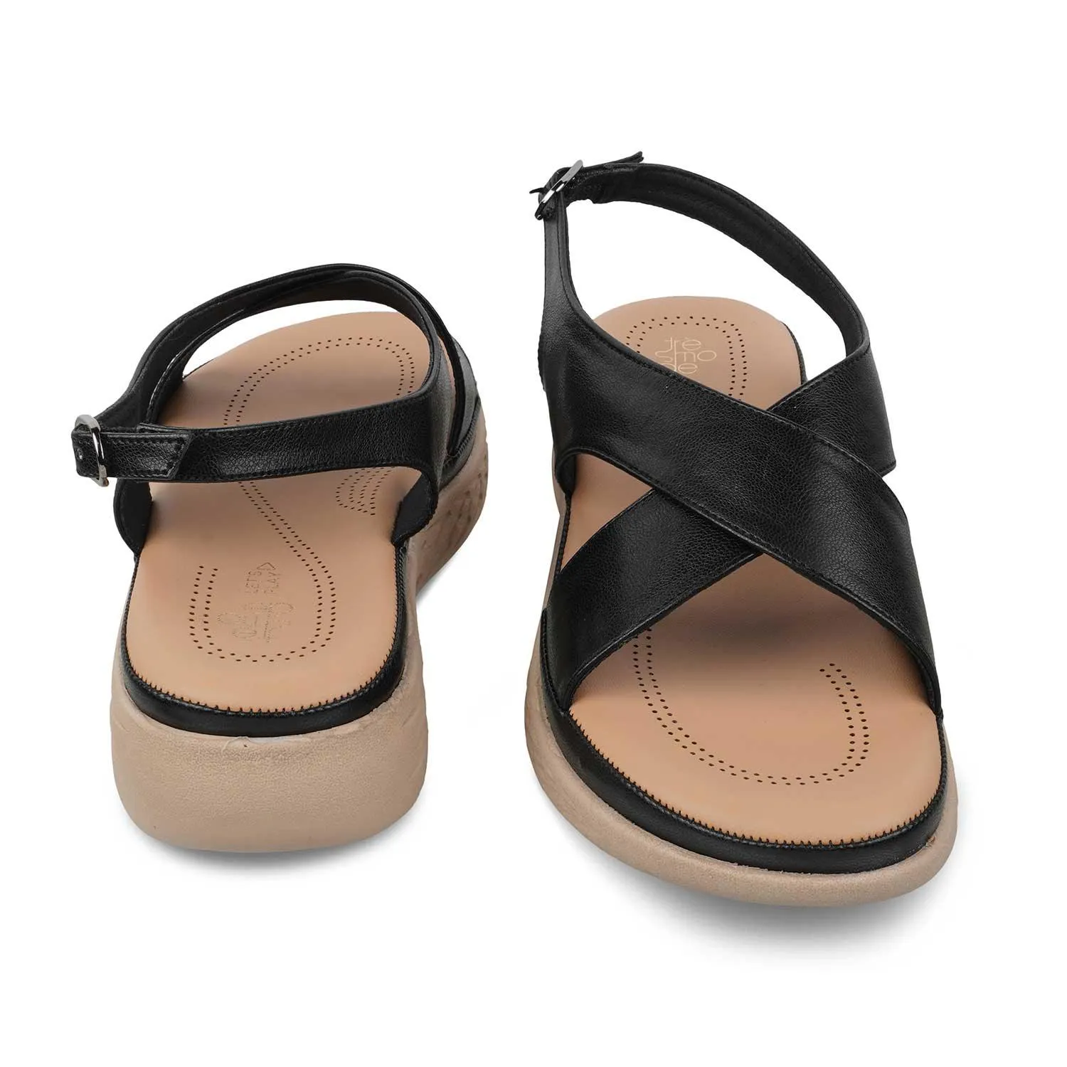 The Havit Black Women's Casual Wedge Sandals Tresmode