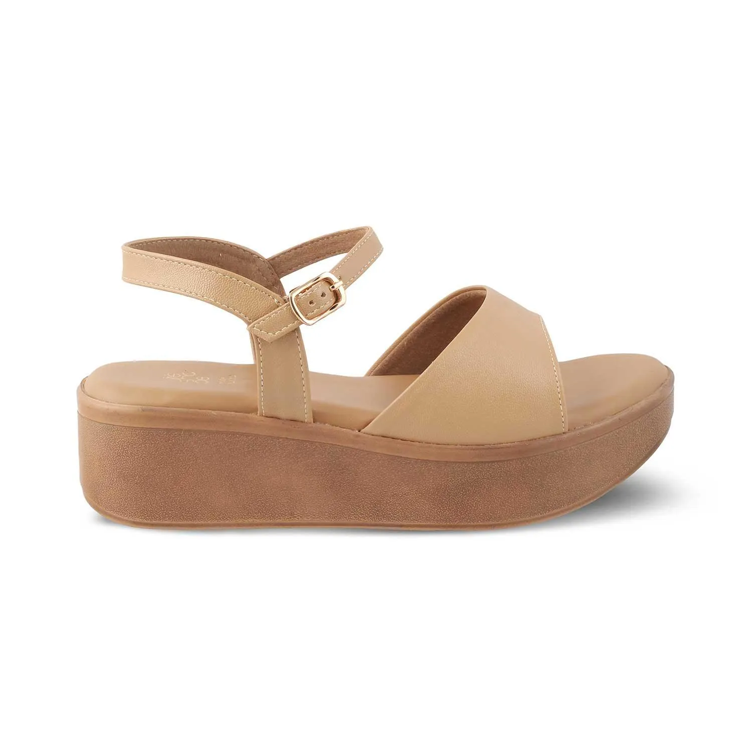 The Sinhere Beige Women's Dress Platform Wedge Sandals Tresmode