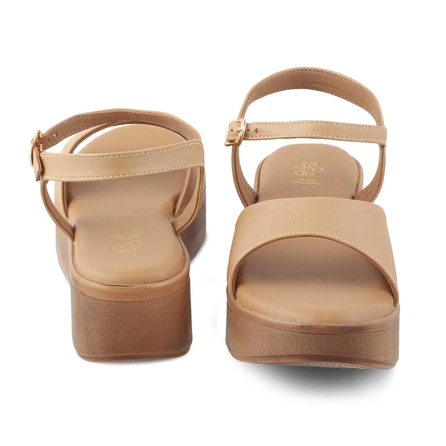 The Sinhere Beige Women's Dress Platform Wedge Sandals Tresmode