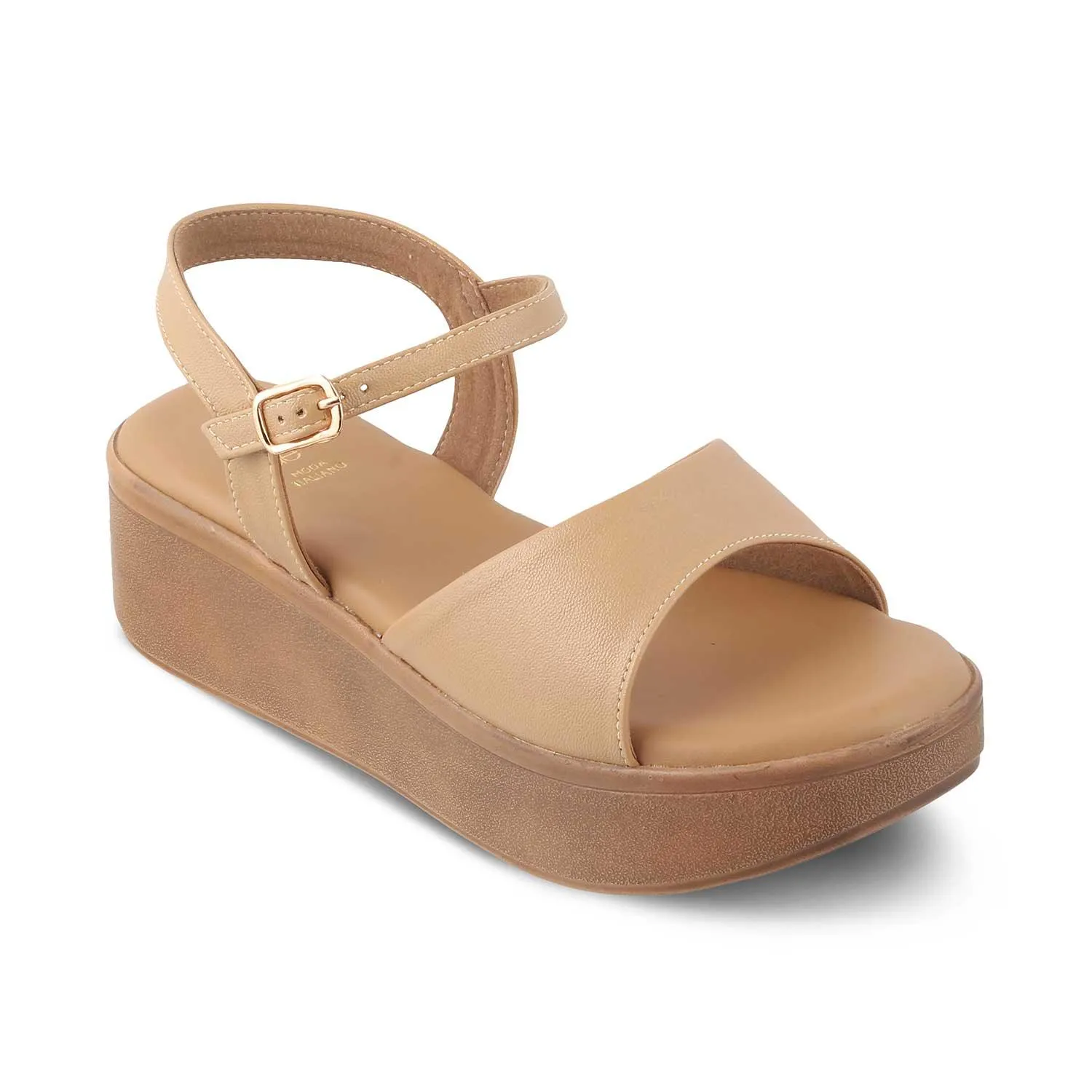 The Sinhere Beige Women's Dress Platform Wedge Sandals Tresmode