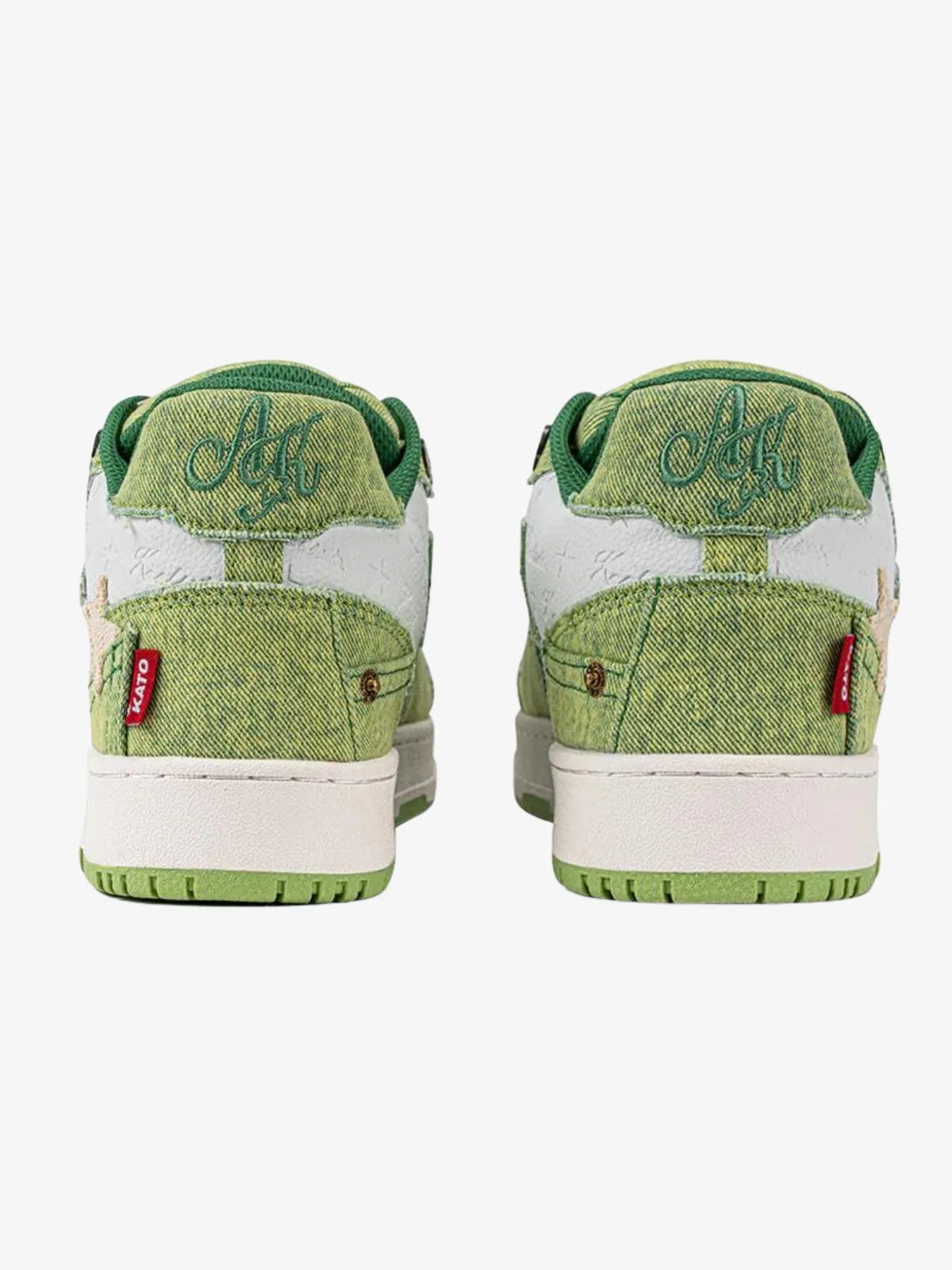 WLS Starry Glide Patchwork Avocado Green Star Skate Shoes