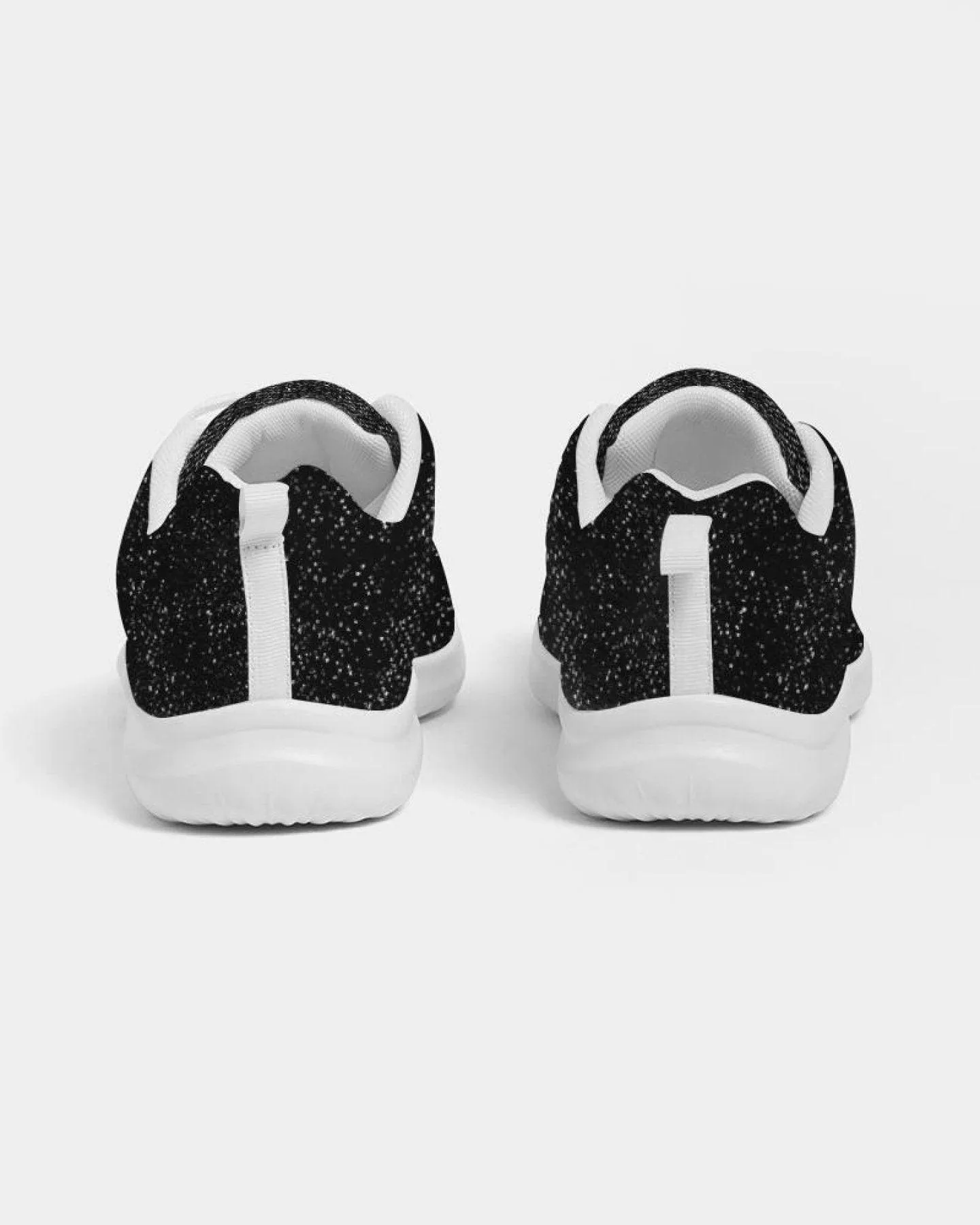 Womens Sneakers - Black And White Canvas Sports Shoes / Running